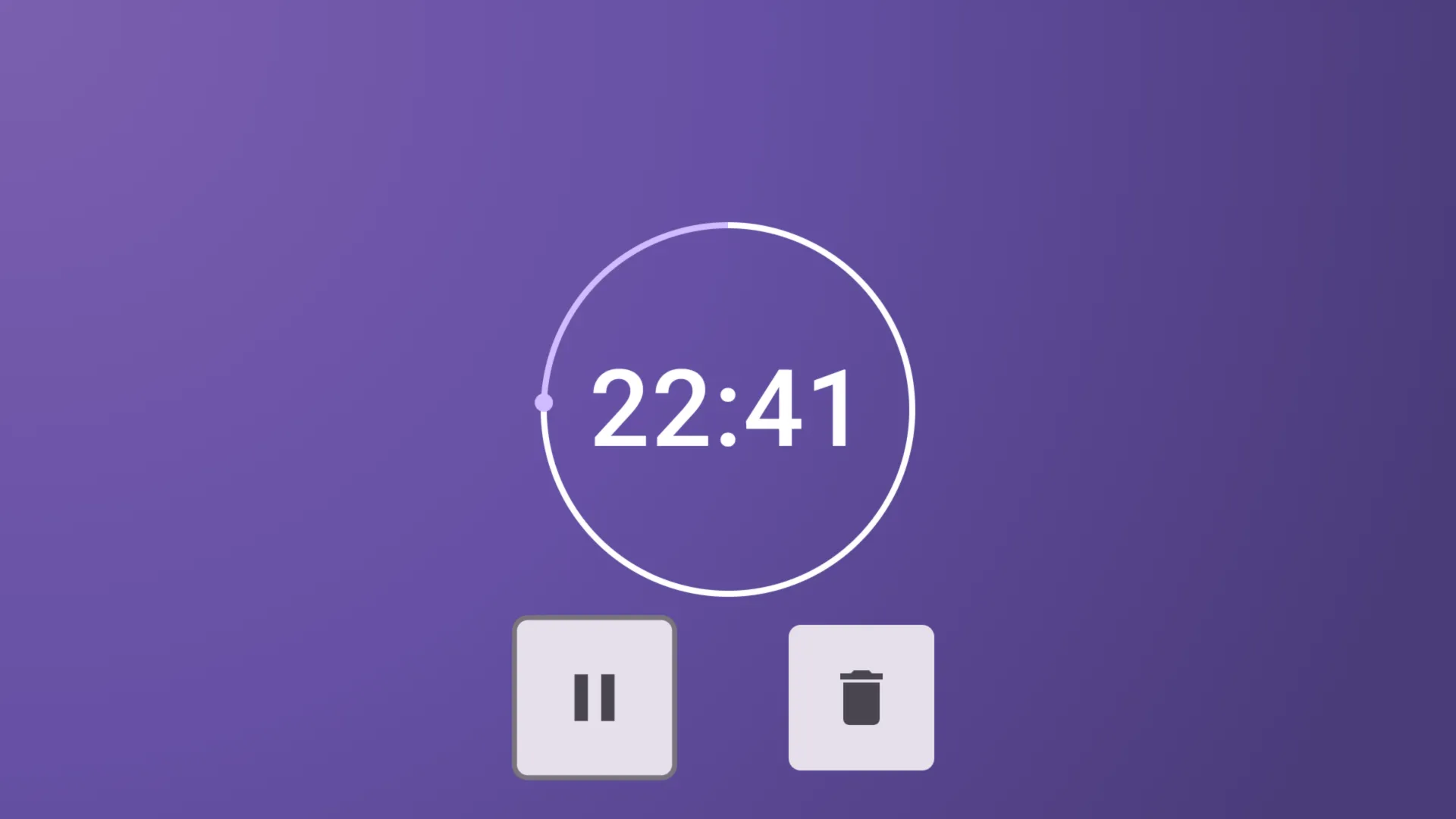 TV Timer+ counting down from 22:41, with Pause and Delete buttons.